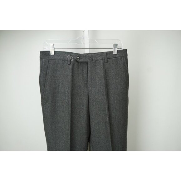 Incotex Gray Flannel Stretch Wool Blend Dress Pants Sz 46 NEW